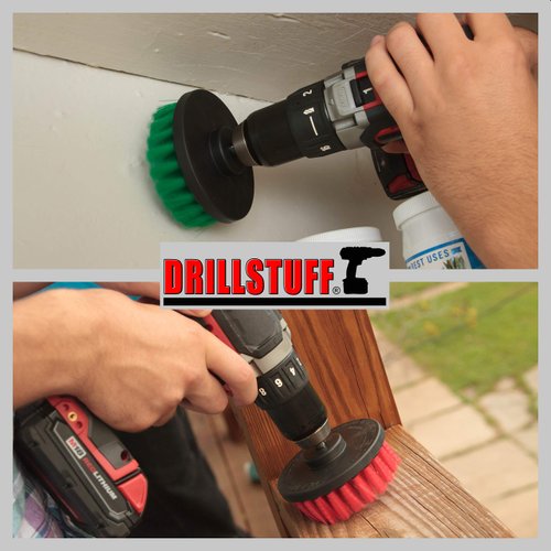 Cleaning Supplies - Medium/Stiff Power Scrubbers - Kitchen Accessories - Drill Brush - Stove - Sink - Griddle - Cooktop - Tile - Cast Iron Skillet - Outdoor - Deck Brush - Headstones - Garden Statues