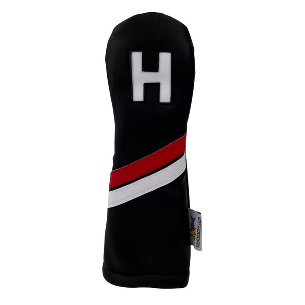 Sunfish Leather Hybrid H Golf Headcover Black/Red/White