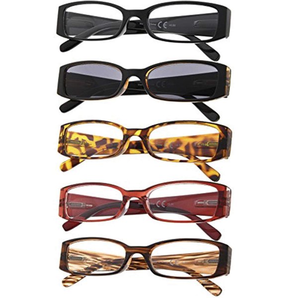 Gr8Sight 5-Pack Ladies Reading Glasses Includes Sunshine Readers for Women