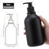 Segbeauty Matte Black Shampoo Dispenser, 2pcs 16.9oz Empty Refillable Pump Bottle with Labels, 500ml Plastic Press Lotion Dispenser Bathroom Shower Containers for Conditioner Body Soap Hand Soap