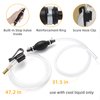 H-veenjor Gasoline Siphon Hose Pump, Hand Fuel Transfer Pump, High Flow Gas Siphon Pump for water Gasoline Oil Petrol Diesel, Manual Fuel Pump with 2 Durable PVC Hoses