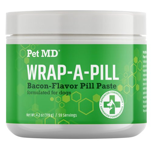 Pet MD Wrap A Pill Bacon Flavor Pill Paste for Dogs - Create a Pocket to Hide Pills and Medication - 59 Servings