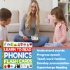 Phonics Flash Cards - Learn to Read in 20 Stages - Digraphs CVC Blends Long Vowel Sounds - Games for Kids Ages 4-8 Kindergarten First Second Grade Homeschool Educational Study Activity