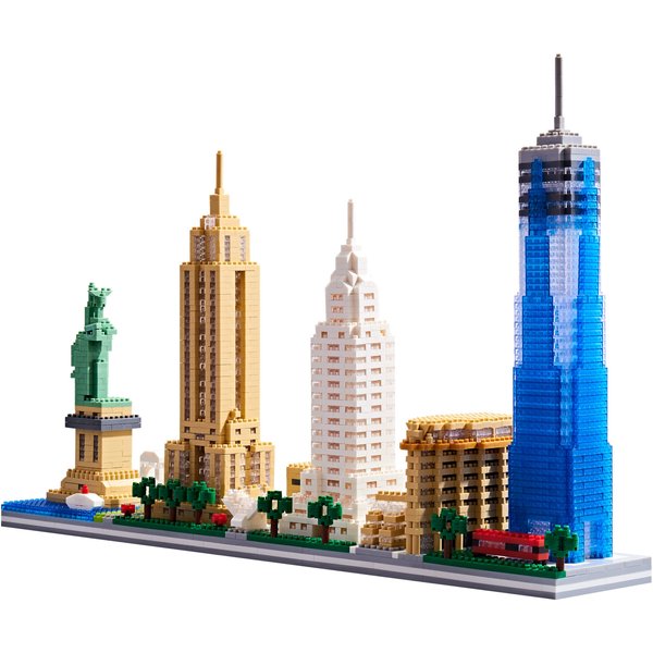 KLMEi City Architecture New York Micro Mini Blocks Skylines Collection Building Set for Adults NYC Skyline Model Kit for Kids Age of 14+ 3452 Pieces Bricks