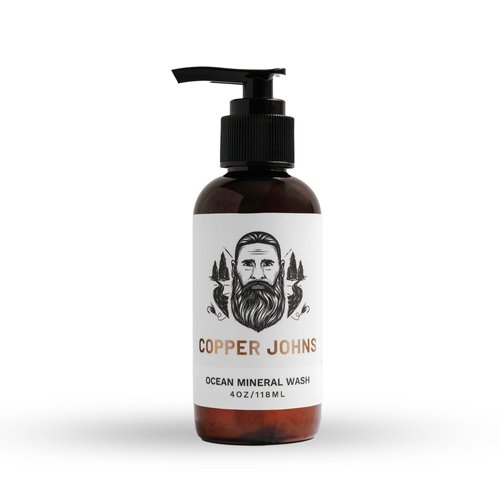 Copper Johns Ocean Mineral Wash | Facial Cleanser for All Skin Types | Made with Vitamin E & Rose Hip | Lightly Scented | 4oz