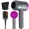 Blmxle Hair Blow Dryer, Travel Hair Dryer with Foldable Handle, Fast Lightweight Hair Dryer with Nozzle, Portable Hair Dryers & Accessories for Women Men, Grey