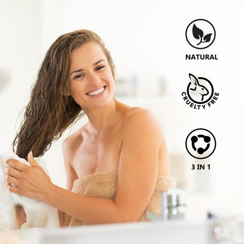 Chestnut Brown Hair Dye Shampoo 3 in 1 for Men Women, Natural Hair Color Shampoo for 100% Gray Coverage, Brown Hair Colors in 10-15 mins, Shampoo Para Canas Hair Dye Shampoo 16.9 Fl Oz(Chestnut Brown)