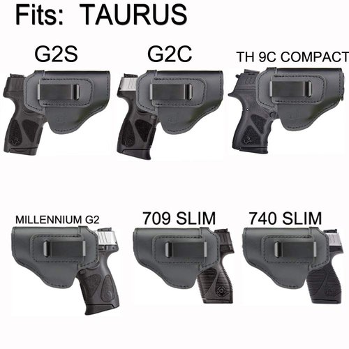 IWB Leather Holster for Inside Waistband Concealed Carry Fits:Taurus G2C G3C / G2S / TH9c TH40c COMPACT / PT111 MILLENNIUM G2 / 709 740 SLIM or Similar Sized Pistols