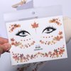 Autumn Face Sticker Yelllow Orange Maple Leaf Temporary Tattoos Sticker Glittery Face Body Tattoos Party Makeup Self AdhesiveThanksgiving Party Supplies