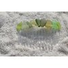 Different Shades of Green Sea Glass Hair Comb