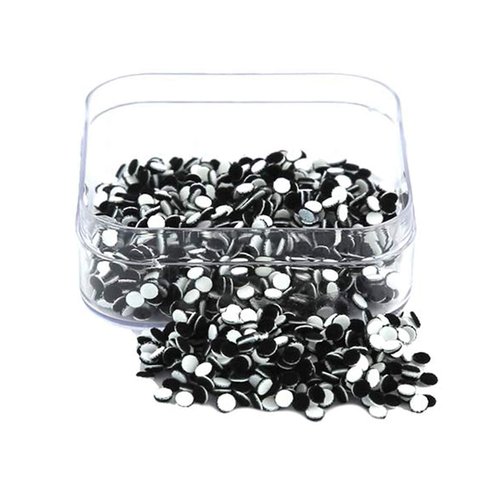 Qtron All Color Velvet Dot Bindi Tattoo Stickers Adhesive Body Jewelry Multi Size Indian Daily Use Forehead Bindi Round Dot (Black)