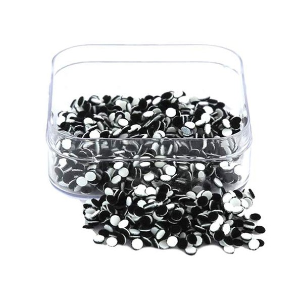 Qtron All Color Velvet Dot Bindi Tattoo Stickers Adhesive Body Jewelry Multi Size Indian Daily Use Forehead Bindi Round Dot (Black)