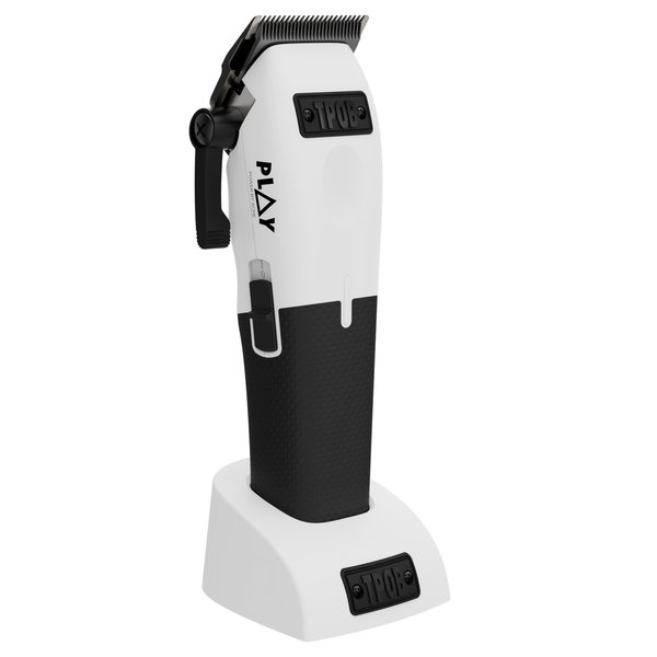 TPOB Play Barber Hair Clippers for Men 7500 RPM White with Black Rubber Grip