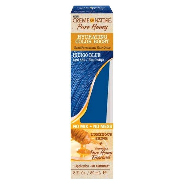 Creme Of Nature Pure Honey Hydrating Color Boost, Indigo Blue, 3 Fl Oz