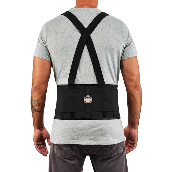 Ergodyne ProFlex 1650 Back Support Belt, 7.5" Elastic, Adjustable, Removeable Straps, Black, Medium