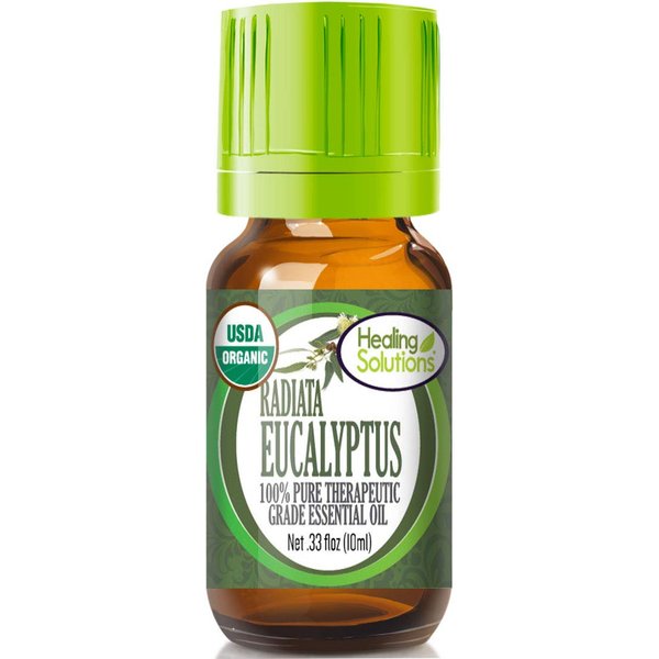 Healing Solutions Oils - 0.33 oz Eucalyptus Radiata Essential Oil Organic, Pure, Undiluted, Eucalyptus Oil - 10ml - Aromatherapy Oils - Therapeutic Grade Essential Oils
