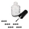 ECO-FUSED Transparent Clear Empty Nail Polish Bottles - with Dupont Brushes - Set of 6 - Also Includes 6x Plastic Funnels, 12x Mixing Balls and 20x Sticker Labels - Making your Own Nail Polish