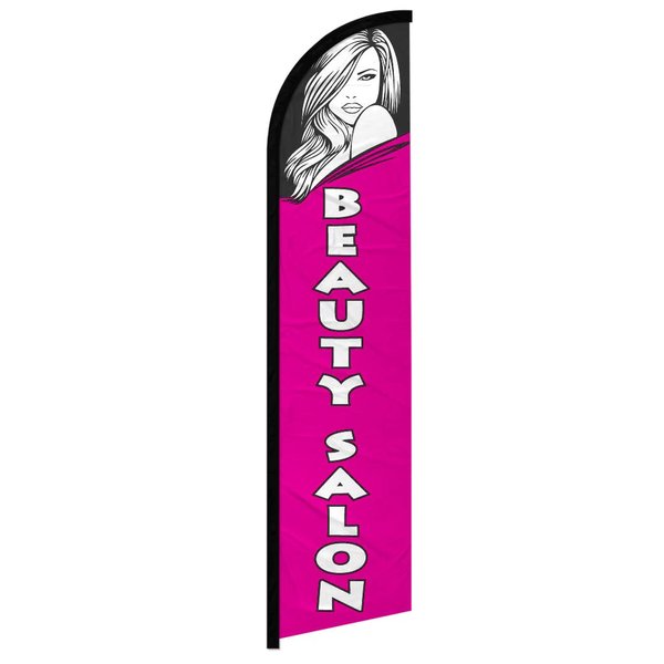 Infinity Republic - Beauty Salon Windless Full Sleeve Banner Swooper Flag - Perfect for Beauty Salons, Spas, Nail Salons, etc