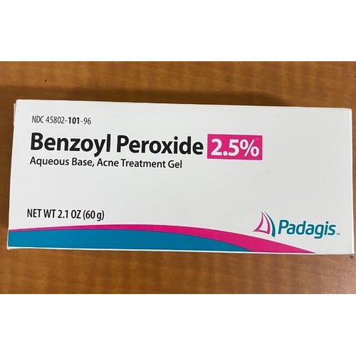Generic Benzoyl Peroxide 2.5% Acne GEL Aqueous 2.1oz (60 gm) Padagis