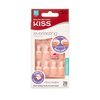 KISS Everlasting Press On Nails, Nail glue included, 'String Of Pearls', French, Real Short Size, Squoval Shape, Includes 28 Nails, 2g Glue, 1 Manicure Stick, 1 Mini file