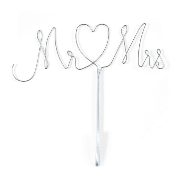 Mr. & Mrs. Twisted Wire Cake Topper