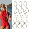 Blonde Pony Tails Hair Ties for Women Long Thick Curly Hair, Elastic Ponytail Holders Hair Bands No Damage Ponytail Wrap Hair Tie for Wind Water Sport Braided Hair Ties Scrunchies for Swimming 35“