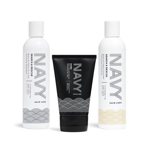 NAVY Hair Care Shampoo Conditioner Dunes Set | Search and Rescue Kisby Ring Hair Care Kit | Hydrating Hair Clay Mask, Hair Strengthening Shampoo, Conditioner for Damaged Hair