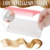 288 Pcs Hair Extensions Tape Tabs Double Sided Tape in Hair Extension Remover with Rat Tail Parting Combs Adhesive Extension Replacement for Women Girls Holiday Favors, 4 cm x 0.8 cm(White, Pink)