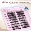 SIMER Lash Clusters DIY Eyelash Extensions 64 Clusters Lashes 3D Layered Volume Eyelash Clusters D Curl Reusable Fluffy Individual Lashes DIY at Home(10-14mm Mixed)