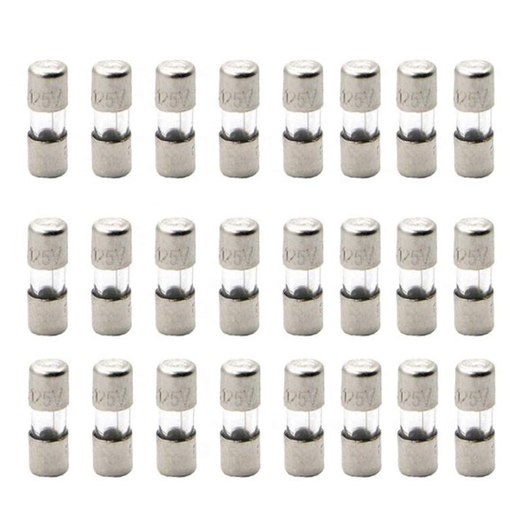DealEnvy- (25 Pack) Christmas Mini Light Fuses 3 Amp 125V 3.6x10mm, Replacement Fuse for LED and Mini String Lights