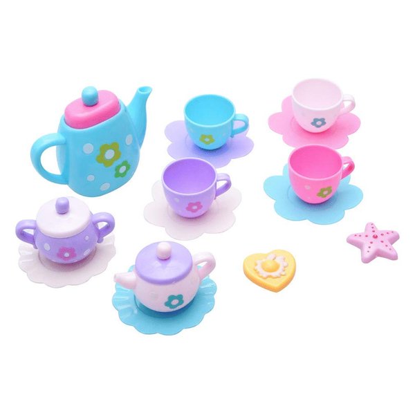 PowerTRC 21 Pieces Royal Tea Party Set | 3" to 4" Kettle, Cups, Spoons, Saucers, Creamer, and Sugar Bowl for Delightful Tea Time