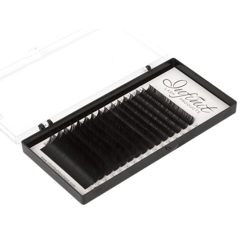 Mixed D-Curl Black Synthetic Mink Eyelash Extension Tray by INFINIT | 16 Rows - Thickness: 0.15mm or .20mm X Lengths: 8mm~15mm | For Individual Lash Extensions (0.15)