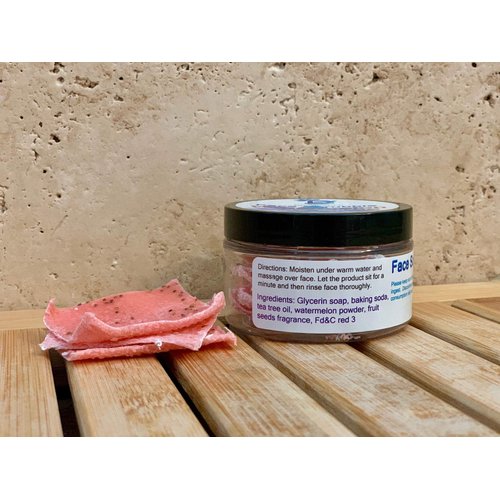 Diva Stuff Face Scrubbie - Exfoliating Face Scrub Pads - Blackhead/Whitehead Acne Reducing Skincare Tool - Promotes New Skin Cell Turn Over - 12 Pads (Watermelon & Tea Tree)