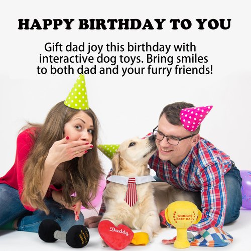 Nocciola 5 PCS Dog Toys Birthday Present for Dad, Fun Squeaky Dog Toy for Small Medium Breed, Puppy Puzzle Dog Toy to Keep Them Busy