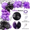 Winrayk Purple and Black Birthday Party Decorations Supplies for Girls Kids with Starburst Balloon Garland Arch Kit Birthday Backdrop Spider Web Tablecloth Halloween Black Purple Birthday Decorations