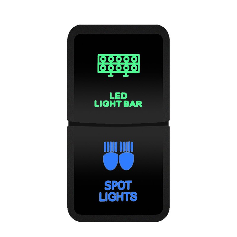 BACAUTOPARTS LED Light BAR/SPOT Lights Push Switch 12V Green Blue Led ...