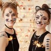 Cheerland 108pcs Rose Gold Black Boho Halloween Tattoos with Moon Phase Butterfly Skeleton Stay Wild Moon Child Cup Stickers Temporary Tattoos for Kids Birthday Party Decorations Favors