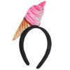 NOLITOY Ice Cream Headband Unisex Adult Food Vendor Ice Cream Cone Mini Hat on Headband Hair Hoops Mini Food Headpiece Parlor Costume Party Supplies for Women
