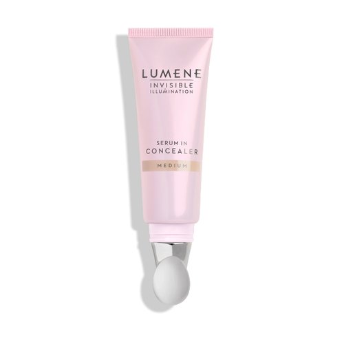 Lumene Invisible Illumination Serum in Concealer - Vitamin E Hydrating Concealer - Lightweight Color Corrector for Dark Circles - Multi-Use Makeup Hybrid - Medium (10ml)