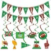 Football Party Decorations, Football Birthday Party Supplies Set Include 2 Pennant Banners & 9 Football Theme Hanging Swirls - NO DIY - Superbowl Party Decorations Game Day Tailgate Party Supplies