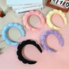 RAISEY 10 Pcs Spa Headband Bulk, Wash Face Headband for Women Makeup Headband Sponge Headbands Face Wash Headband Puffy Hair Band for Washing Face Makeup Women Girls (Terry Cloth)