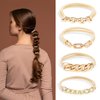 Mabor 4Pcs Gold Hair Tie Bracelet Thin Elastic Cute Hair Ties for Braids Ponytail Decorative Fancy Hair Ties Elastic Bracelet Hair Ties for Women Girls Hairstyles Accessories