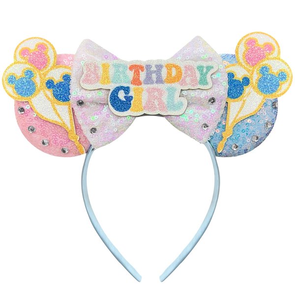 Bolonar Birthday Mouse Ears Headband for Women Birthday Headband Birthday Party Favors Park Ears Cute Headband for Women Birthday Party Decoration