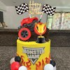 20 PCS Truck Cake Toppers Truck Cake Decorations Hot Red Ball Race Car Flame Blaze Wheel Cake Toppers For Kid Boy Truck Themed Racing Car Party Decorations Supplies (Truck 1)