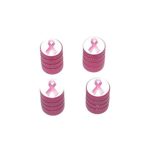 Breast Cancer Ribbon - Tire Rim Valve Stem Caps - Pink