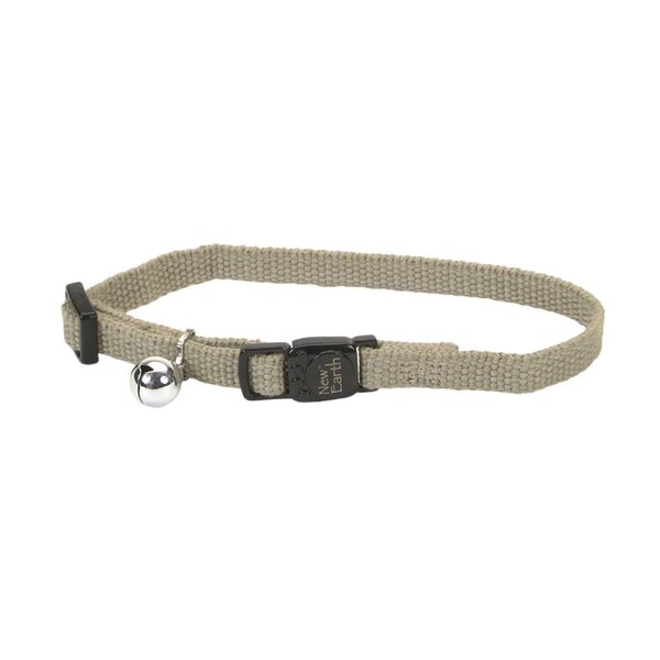 Coastal Pet New Earth Soy Adjustable Breakaway Cat Collar - Eco-Friendly, Odor-Resistant and Adjustable Cat Collar - Olive - 3/8" x 8"-12"