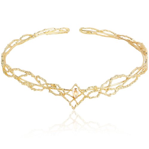 ANBALA Rhinestone Fairy Crown for Women Crystal Elf Crown Gold/Gold Circlet Costume Headwear for Men Renaissance Headpiece for Birthday Party Cosplay Halloween