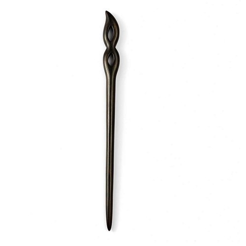 Liasun Classical Handmade Carved Hair Sticks-Natural Black Sandalwood(ebony) Hair Styling Pins Chopsticks for Hair Updo Making Accessory-7 Inches Long (Peacock Feather)