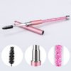 3 Pieces Spoolies for Eyelash Extensions with Cap Mascara Lash Wands Pink Brow Brushes Spooly for Eyelashes