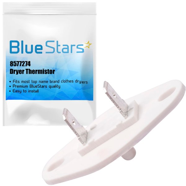 BlueStars 8577274 Dryer Thermistor Replacement Part - Easy to Install - Exact Fit for Whirlpool Kenmore KitchenAid Dryers - Replaces 3976615 AP3919451 WP8577274 PS993287 3390292